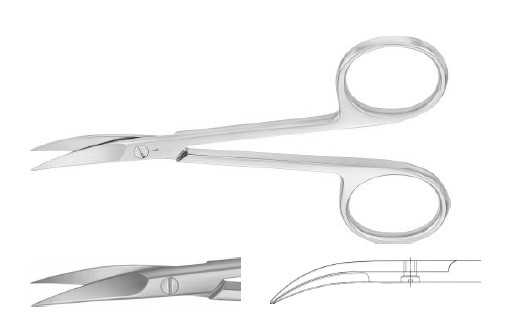 Делікатні ножиці вигнуті 120 мм